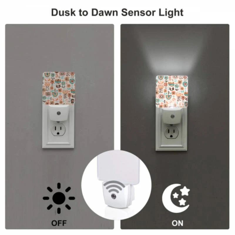 Night Light Set of 2, A colorful floral pattern with orange Night Light Set Of 2, A Colorful Floral Pattern With Orange -Pattern Night Light a6db5f46341798070c278805ace0e5b3f67e4325