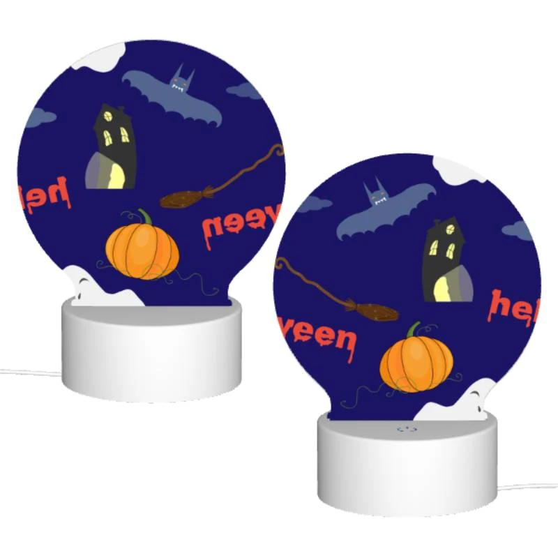 Round Acrylic Night Light, A Halloween themed image with a pumpkin Round Acrylic Night Light, A Halloween Themed Image With A Pumpkin -Pattern Night Light a743b28ed64280d22fe55b80da50539a5fa8add3