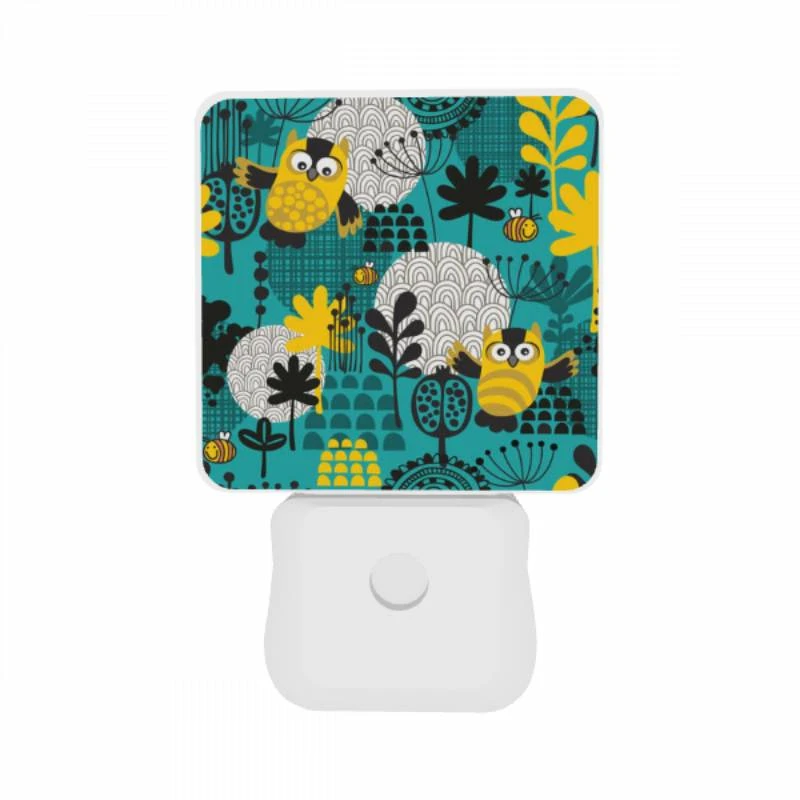 Night Light Set of 2, A colorful cartoon of a forest with various animals Night Light Set Of 2, A Colorful Cartoon Of A Forest With Various Animals -Pattern Night Light a77a34f265163f219c3ce8547c3bf46e1fa94205