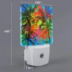 Night Light, A Colorful Image Of Palm Trees With A Logo That Reads "Palm Beach." 3 Night Light, A Colorful Image Of Palm Trees With A Logo That Reads "Palm Beach." -Pattern Night Light a785673a2d25af47b24a346f73c211a3b596ba13