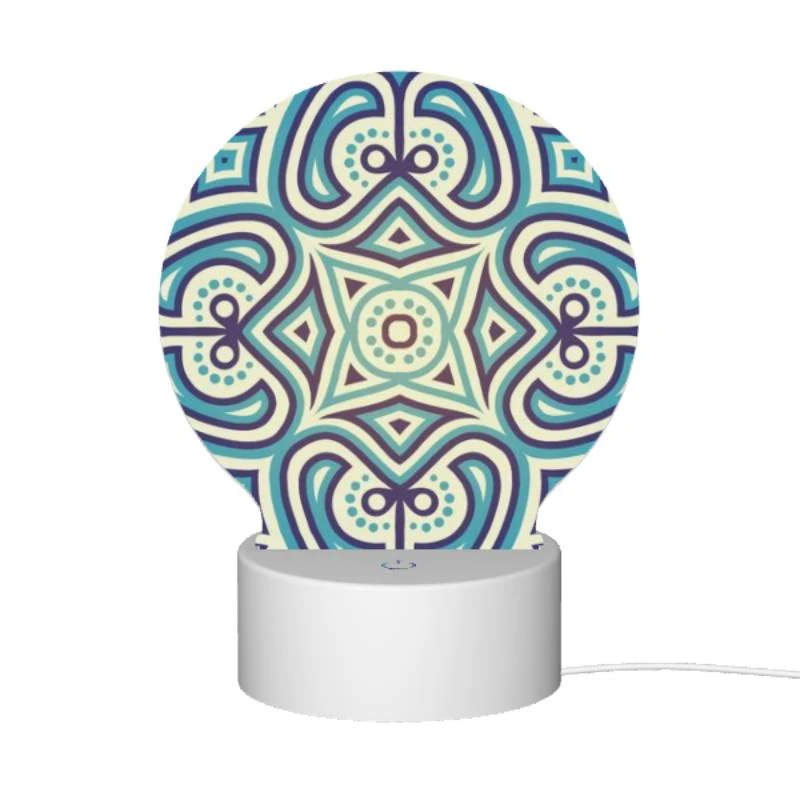 Round Acrylic Night Light, A blue and white patterned design. Round Acrylic Night Light, A Blue And White Patterned Design. -Pattern Night Light a7ab7b59ade0dcdbee4dbea29366c28dd666a0a7