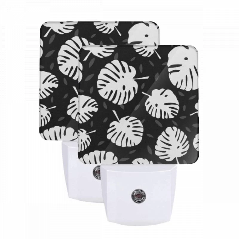 Night Light Set of 2, A pattern of leaves and flowers on a black background. Night Light Set Of 2, A Pattern Of Leaves And Flowers On A Black Background. -Pattern Night Light a7cde8b8cbc463b6cb40196d0444762d2d7058d4