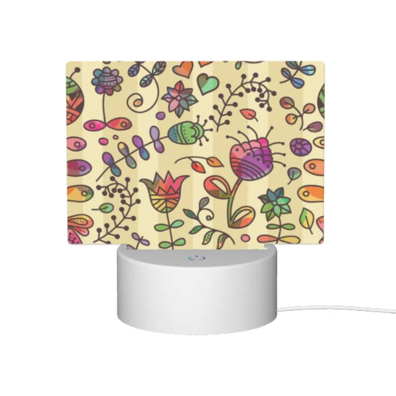 Rectangular Acrylic Night Light, A colorful flower pattern on a wallpaper. Rectangular Acrylic Night Light, A Colorful Flower Pattern On A Wallpaper. -Pattern Night Light a83627bb8934290f0bf02bd0aa8ec239e6a357be