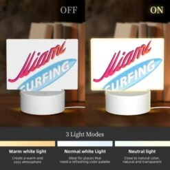 Rectangular Acrylic Night Light, A Logo For Miami Surfing. 3 Rectangular Acrylic Night Light, A Logo For Miami Surfing. -Pattern Night Light a85467bcf415bcce21c2ed971384bc7c6e90e086