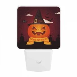 Night Light, A Witch's Hat Is Placed On Top Of A Pumpkin. 9 Night Light, A Witch's Hat Is Placed On Top Of A Pumpkin. -Pattern Night Light a892ef1cded74d757a64ee98539835fab72f0384