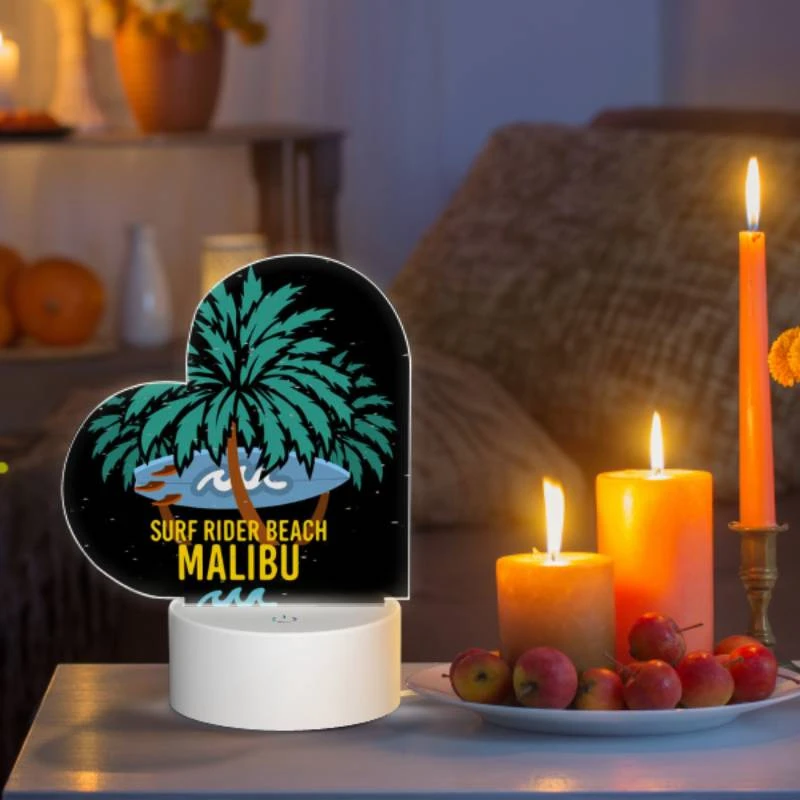 Love Acrylic Night Light, A surfboard is floating on a wave in front of a palm tree. Love Acrylic Night Light, A Surfboard Is Floating On A Wave In Front Of A Palm Tree. -Pattern Night Light a914db3581002c10752f2c4b0399b8a2069706eb