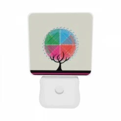 Night Light Set Of 2, A Tree With A Colorful Circle On Top. 8 Night Light Set Of 2, A Tree With A Colorful Circle On Top. -Pattern Night Light a9153660e30c8d00c2945f615fd6303cfb18f1a6