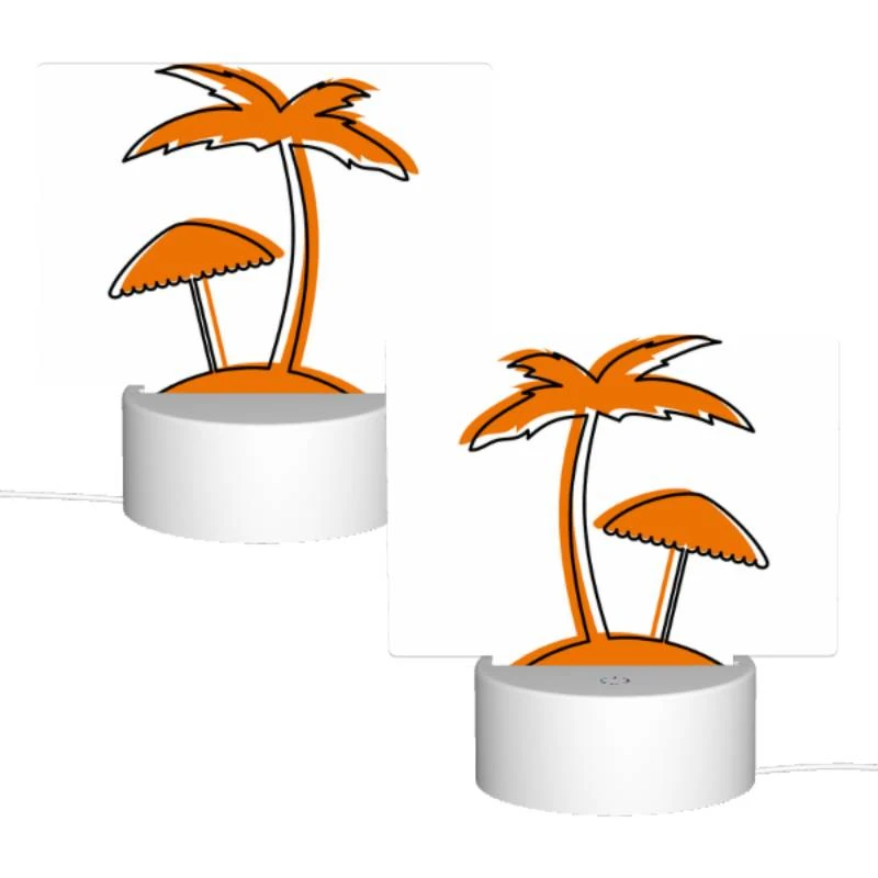 Rectangular Acrylic Night Light, A cartoon drawing of a palm tree with a beach umbrella. Rectangular Acrylic Night Light, A Cartoon Drawing Of A Palm Tree With A Beach Umbrella. -Pattern Night Light a92cb053a791dc767b91b721862e5e37c7f2b80a