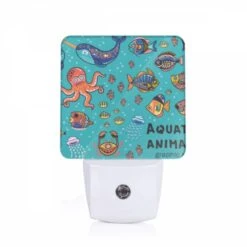 Night Light, A Colorful Aquatic Animal Graphic Set.