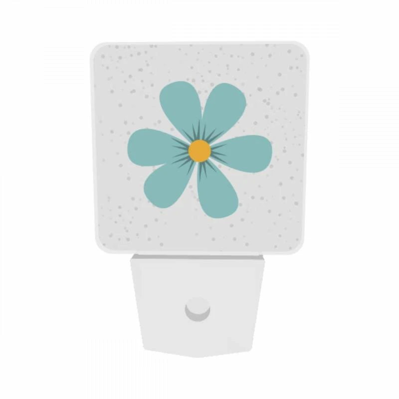 Night Light Set of 2, A blue flower with a yellow center. Night Light Set Of 2, A Blue Flower With A Yellow Center. -Pattern Night Light aa9d7fc374e53fceb0c376d75f0c913a32a61a1a