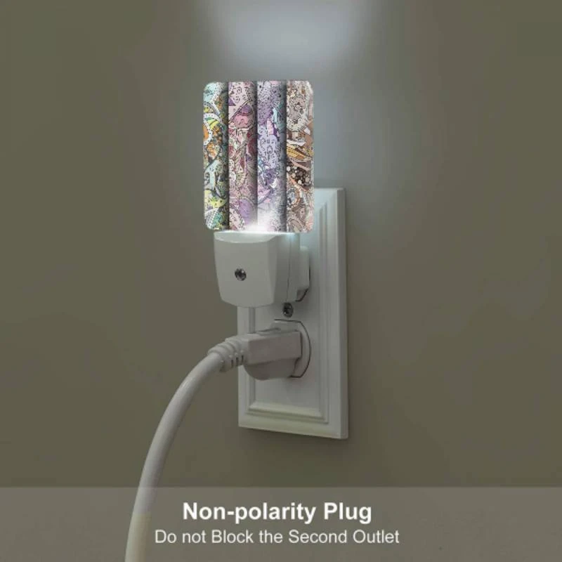 Night Light Set of 2, Four different colored paintings of swirls and designs. Night Light Set Of 2, Four Different Colored Paintings Of Swirls And Designs. -Pattern Night Light ab11ababd708fc5d27cd2a7ed5f6016ea0e3a58a