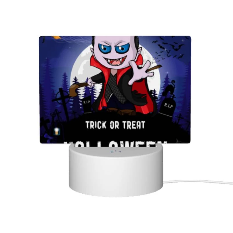 Rectangular Acrylic Night Light, A cartoon character with a vampire costume and a trick or treat sign. Rectangular Acrylic Night Light, A Cartoon Character With A Vampire Costume And A Trick Or Treat Sign. -Pattern Night Light ab75bd78e5bdb4627d0b53de66a435cf31564c4d