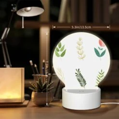Round Acrylic Night Light, Six Different Types Of Plants Are Shown In A Row. 7 Round Acrylic Night Light, Six Different Types Of Plants Are Shown In A Row. -Pattern Night Light aba651fe5b33bfd8dfb45ff0fb00983a48b604a5