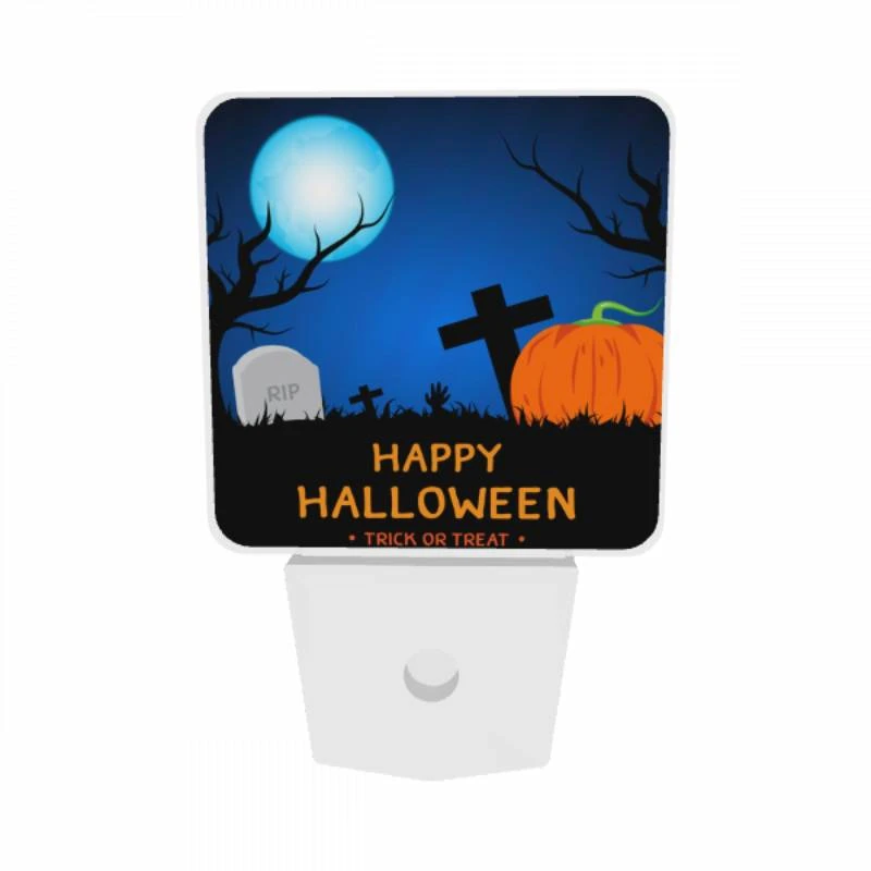 Night Light Set of 2, A Halloween scene with a moon Night Light Set Of 2, A Halloween Scene With A Moon -Pattern Night Light abacc28885f2dec89a69d5fc2086dde6aa8c65e1