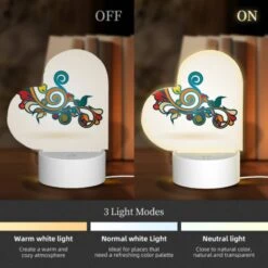 Love Acrylic Night Light, A Colorful And Swirly Design With Leaves And Flowers. -Pattern Night Light aca6c1519c6f5e971a64ee2154075f8d7a2616f0