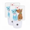 Night Light Set Of 2, A Blue Cat And A Brown Dog Are Sitting Next To Each Other. 1 Night Light Set Of 2, A Blue Cat And A Brown Dog Are Sitting Next To Each Other. -Pattern Night Light acbe8caf8b6d0fd387be2d7732199d8caaf6a550