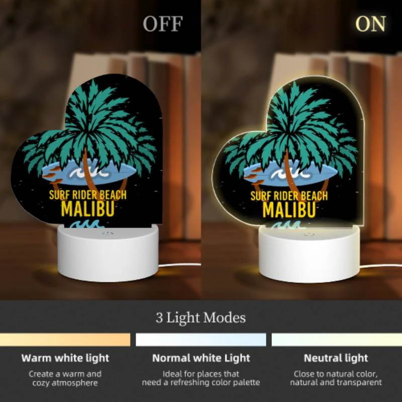 Love Acrylic Night Light, A surfboard is floating on a wave in front of a palm tree. Love Acrylic Night Light, A Surfboard Is Floating On A Wave In Front Of A Palm Tree. -Pattern Night Light ad08028b0cedc742217f8adb4124006b8281f40c