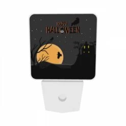 Night Light Set Of 2, A Black And White Image Of A Halloween Scene With A Moon 8 Night Light Set Of 2, A Black And White Image Of A Halloween Scene With A Moon -Pattern Night Light ad3400649c7f6bc1f468b46abd802fc591f46452