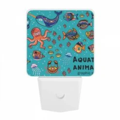 Night Light, A Colorful Aquatic Animal Graphic Set. 9 Night Light, A Colorful Aquatic Animal Graphic Set. -Pattern Night Light ad39455c1a1dddb5c06118b8b32d37a87259a58b