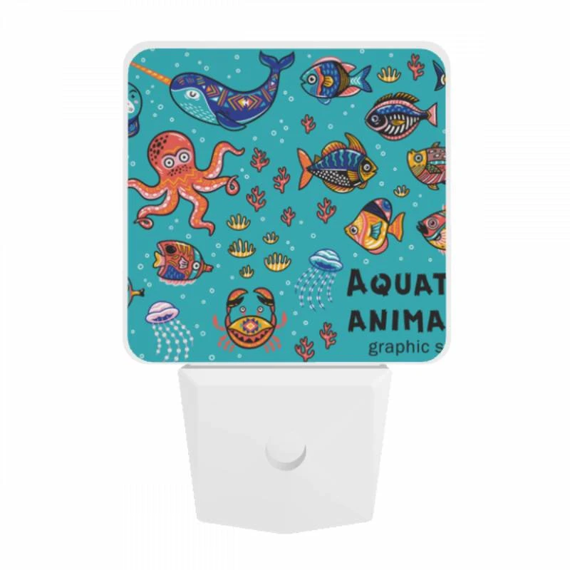 Night Light, A colorful aquatic animal graphic set. Night Light, A Colorful Aquatic Animal Graphic Set. -Pattern Night Light ad39455c1a1dddb5c06118b8b32d37a87259a58b