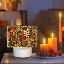 Rectangular Acrylic Night Light, A Colorful Floral Pattern With Birds And Berries. 8 Rectangular Acrylic Night Light, A Colorful Floral Pattern With Birds And Berries. -Pattern Night Light ad9e9d02ce259cf20b0eaab19a5d2a33e7c54189