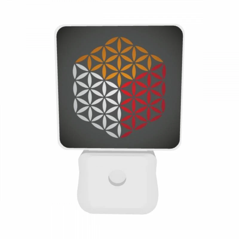 Night Light Set of 2, A geometric design with red and orange colors. Night Light Set Of 2, A Geometric Design With Red And Orange Colors. -Pattern Night Light ade79ce9bb8495630438bd76a8a717e6143b7872