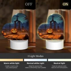 Love Acrylic Night Light, A Cemetery Scene With A Cross And A Moon In The Background. -Pattern Night Light ae2b4bdb0691fb7a5c31de1e9c359029c16abac3