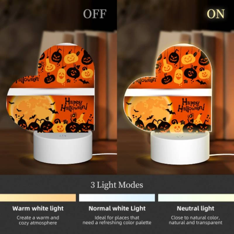 Love Acrylic Night Light, A Halloween card with a spider web and pumpkins. Love Acrylic Night Light, A Halloween Card With A Spider Web And Pumpkins. -Pattern Night Light ae30400e5294141655c9f430bc374fc6c85e13f1