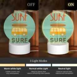 Round Acrylic Night Light, A Surfboard Is On Top Of A Bus. 4 Round Acrylic Night Light, A Surfboard Is On Top Of A Bus. -Pattern Night Light ae3873a874fbe8ca392c21fb6b30ccfcbdac3f9e
