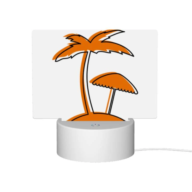 Rectangular Acrylic Night Light, A cartoon drawing of a palm tree with a beach umbrella. Rectangular Acrylic Night Light, A Cartoon Drawing Of A Palm Tree With A Beach Umbrella. -Pattern Night Light ae6e234ac1c972e5c570d3db4d48a80c4f6e43f0