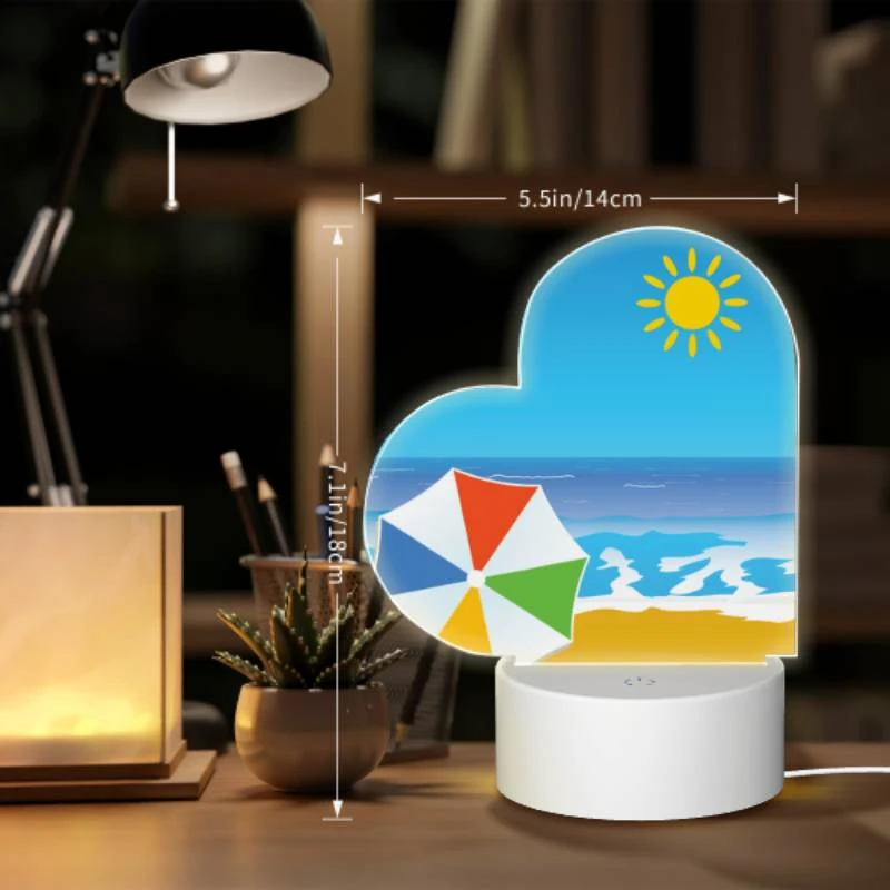 Love Acrylic Night Light, A colorful umbrella is on the beach. Love Acrylic Night Light, A Colorful Umbrella Is On The Beach. -Pattern Night Light aea3f08f10037673fe705fdb34c984b702174fff