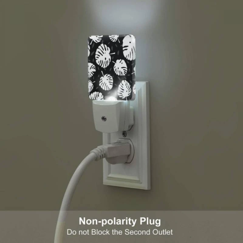 Night Light Set of 2, A pattern of leaves and flowers on a black background. Night Light Set Of 2, A Pattern Of Leaves And Flowers On A Black Background. -Pattern Night Light aee3407e5990091bcd43b3afe76add56f1a1fb24