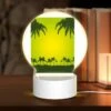 Round Acrylic Night Light, A Green And Yellow Sunset With Palm Trees In The Background. 1 Round Acrylic Night Light, A Green And Yellow Sunset With Palm Trees In The Background. -Pattern Night Light aefbd1085fb1e0f280af036d9fc352776b36b8c1