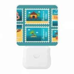 Night Light, A Collection Of Six Different Colored Postage Stamps Featuring Beach And Tropical Themes. 10 Night Light, A Collection Of Six Different Colored Postage Stamps Featuring Beach And Tropical Themes. -Pattern Night Light af24f288324499d3e815fad7faaf201230dbe176