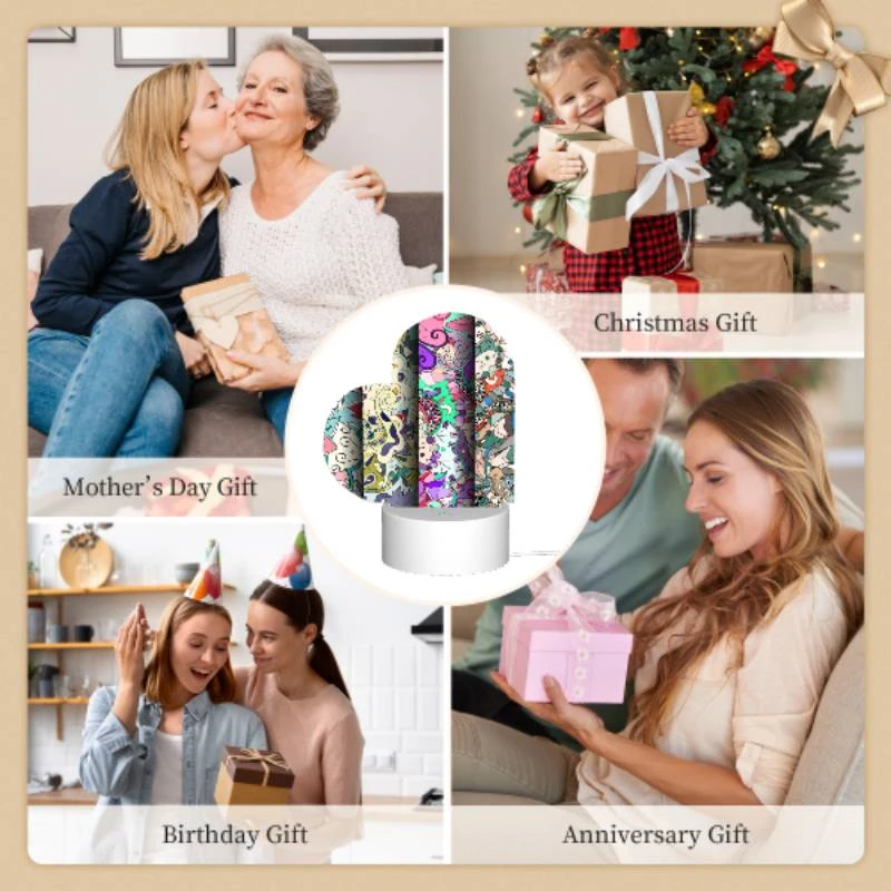 Love Acrylic Night Light, Three colorful designs are displayed on a row. Love Acrylic Night Light, Three Colorful Designs Are Displayed On A Row. -Pattern Night Light af5df75359188c00a1573384189a4f5910cda393