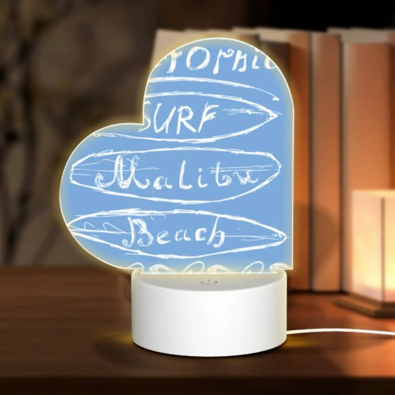 Love Acrylic Night Light, A blue sign that says California Surf Malibu Beach. Love Acrylic Night Light, A Blue Sign That Says California Surf Malibu Beach. -Pattern Night Light b018115e090e2ea9f0b1f9997d108421961c3b73