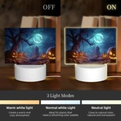Rectangular Acrylic Night Light, A Night Scene With A Full Moon And A Bunch Of Pumpkins. 4 Rectangular Acrylic Night Light, A Night Scene With A Full Moon And A Bunch Of Pumpkins. -Pattern Night Light b0beea5e549c3055eaf92070cee0aa6e43205d23