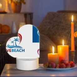 Love Acrylic Night Light, A Logo For Love Beach Is Shown In Two Different Colors. -Pattern Night Light b0d887d2b3d8984b11910607cc0f57491dbe19c6