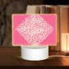 Rectangular Acrylic Night Light, A Pink Square With White Flowers On It. 1 Rectangular Acrylic Night Light, A Pink Square With White Flowers On It. -Pattern Night Light b119c0980964a5871bf8c3f6d010cfa09482a669