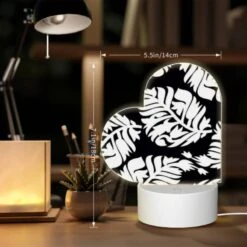 Love Acrylic Night Light, A Black And White Pattern Of Leaves. 7 Love Acrylic Night Light, A Black And White Pattern Of Leaves. -Pattern Night Light b1564b2690602d5d302605d0992ba673d54fda79