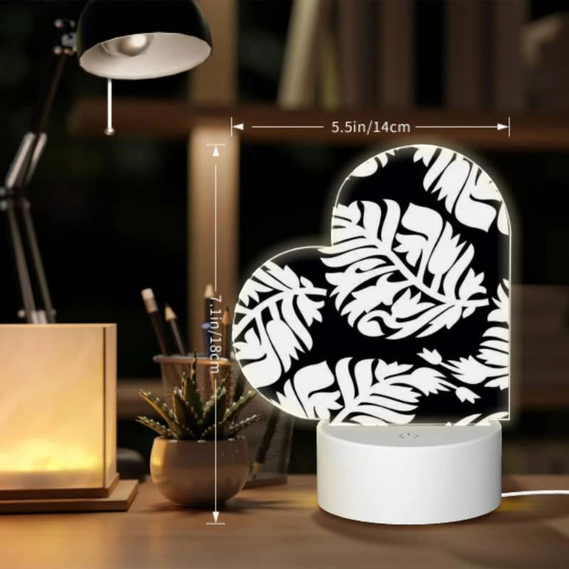 Love Acrylic Night Light, A black and white pattern of leaves. Love Acrylic Night Light, A Black And White Pattern Of Leaves. -Pattern Night Light b1564b2690602d5d302605d0992ba673d54fda79
