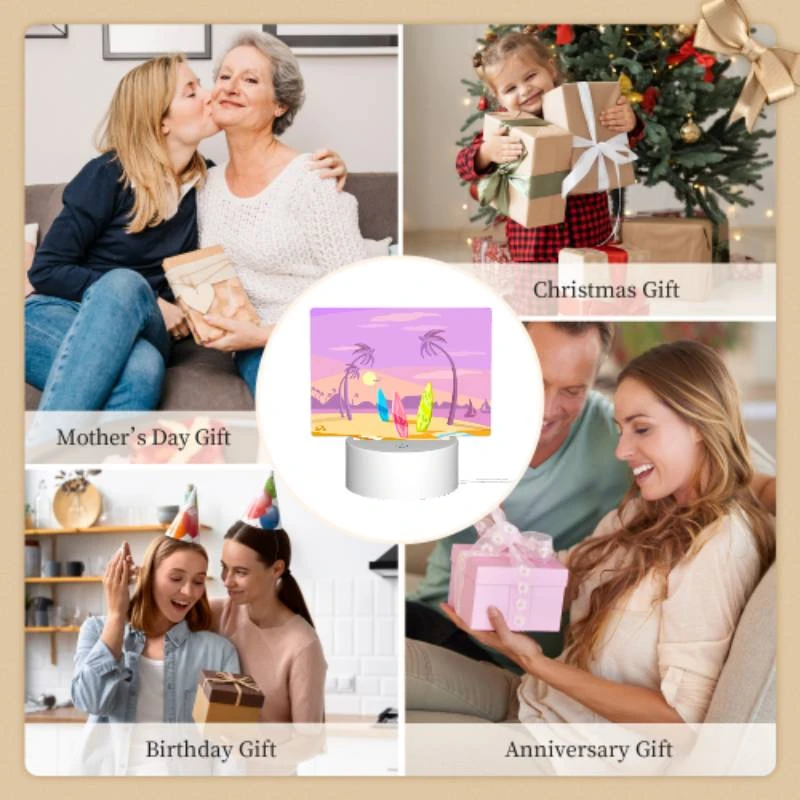 Rectangular Acrylic Night Light, A beach scene with palm trees Rectangular Acrylic Night Light, A Beach Scene With Palm Trees -Pattern Night Light b188cb647fda92e5639a8dfcfe3df1d8b4468938