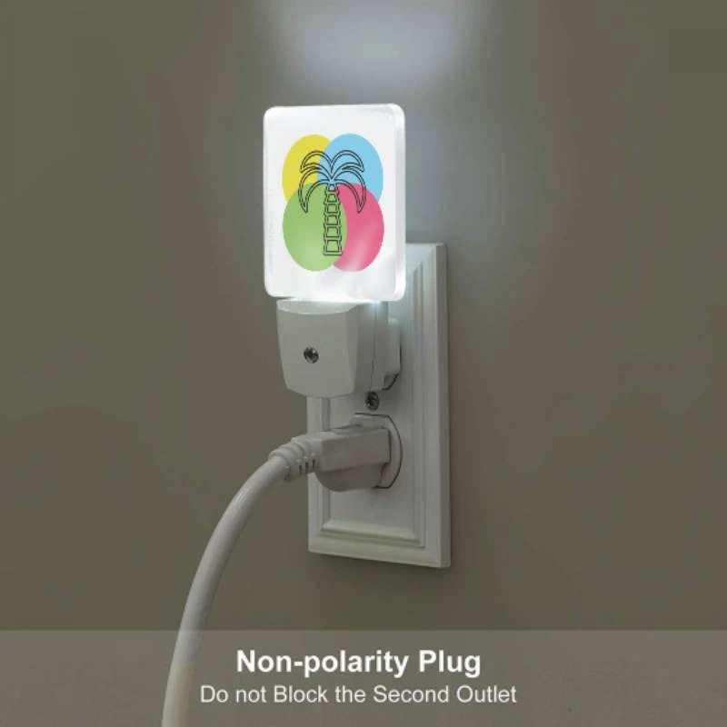 Night Light, A colorful circle with a palm tree in the center. Night Light, A Colorful Circle With A Palm Tree In The Center. -Pattern Night Light b22984b073af15c76abc0db9f70b80a8f0e07f90