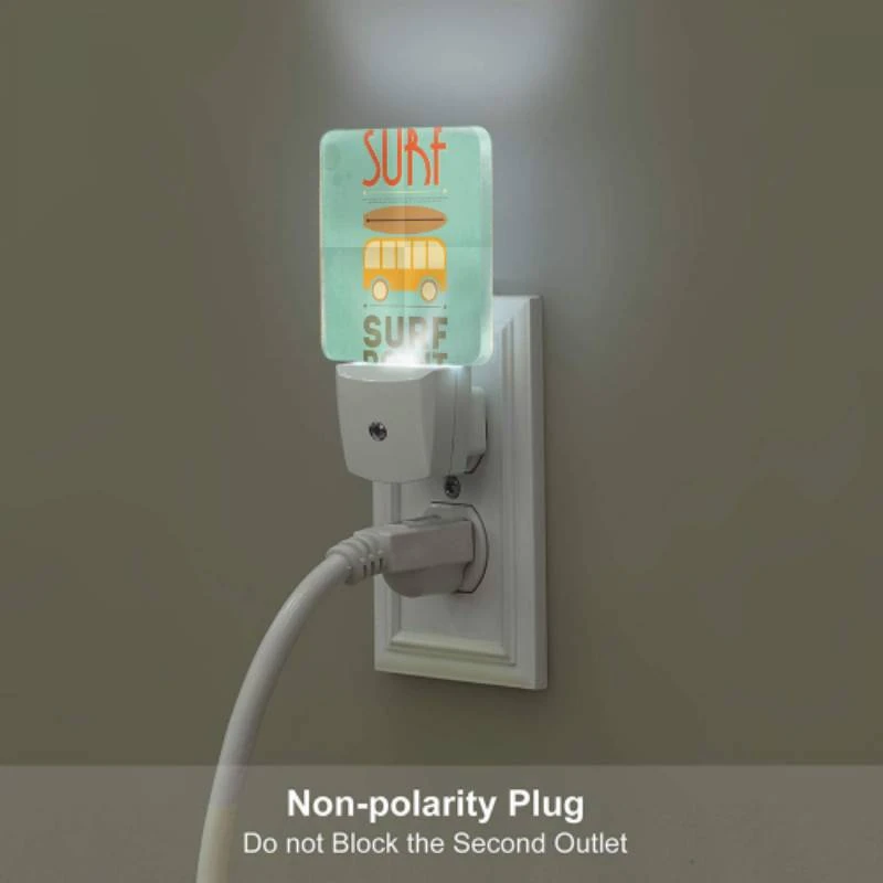 Night Light Set of 2, A surfboard is on top of a bus. Night Light Set Of 2, A Surfboard Is On Top Of A Bus. -Pattern Night Light b3b63b513ad821f057f8cb9b6e73c5a7c0e93431
