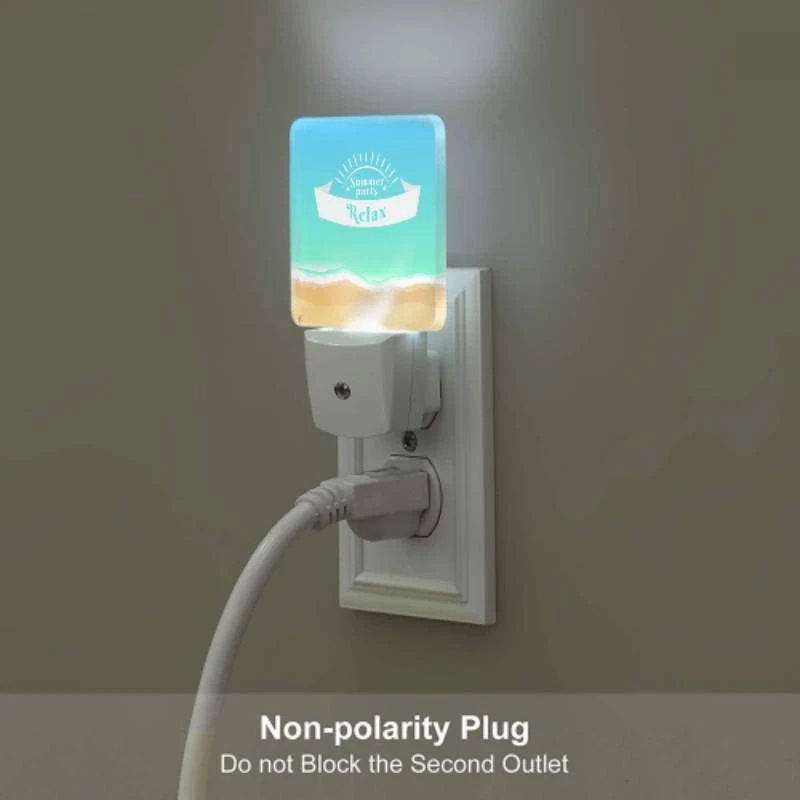 Night Light Set of 2, A blue and white sign that says "Summer Party Relax.". Night Light Set Of 2, A Blue And White Sign That Says "Summer Party Relax.". -Pattern Night Light b3baab2272fa97ac714c116efc65f903785e41aa