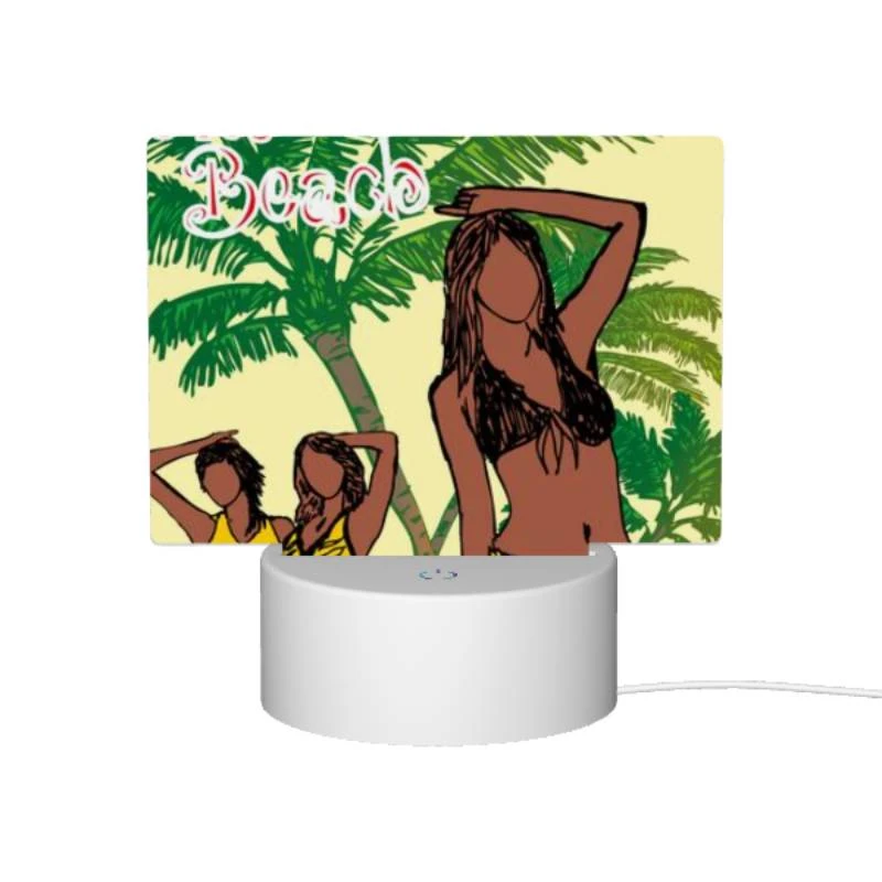 Rectangular Acrylic Night Light, Two women are posing for a picture on a beach. Rectangular Acrylic Night Light, Two Women Are Posing For A Picture On A Beach. -Pattern Night Light b3dce8dc38b89d95b49b9ea8b911d0f08d2b6946