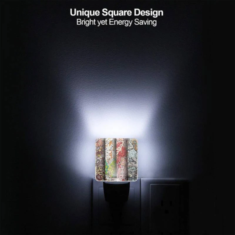 Night Light, Three colorful designs are displayed on a wall. Night Light, Three Colorful Designs Are Displayed On A Wall. -Pattern Night Light b4844c08309e854609dc3b85832124065f0e4cde