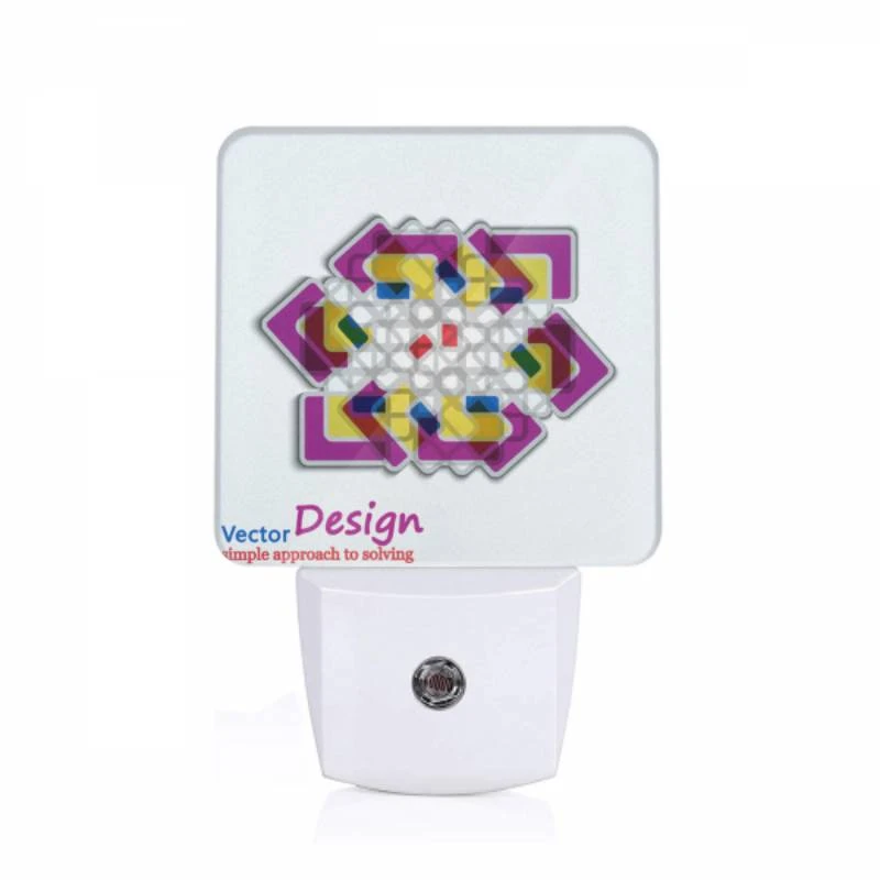 Night Light, A colorful geometric design with a purple background. Night Light, A Colorful Geometric Design With A Purple Background. -Pattern Night Light b4f0d9001c9a2cc90996322e8879176cec5df1d6
