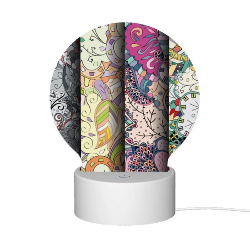 Round Acrylic Night Light, Four different colored designs of flowers. Round Acrylic Night Light, Four Different Colored Designs Of Flowers. -Pattern Night Light b4ff0720b9bb02d77918314cdf96e220e858f91f