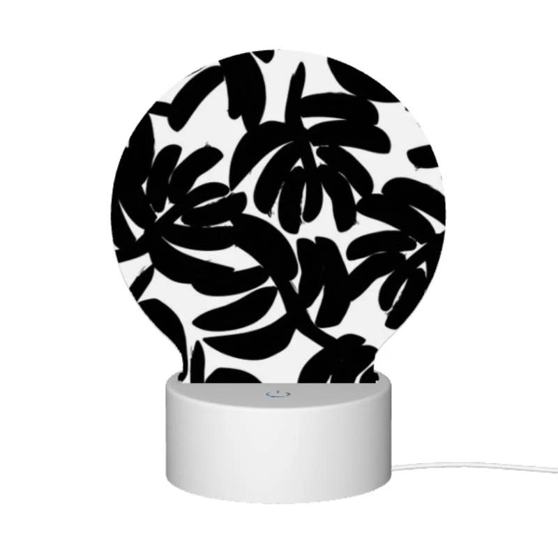Round Acrylic Night Light, A black and white painting of a bunch of bananas. Round Acrylic Night Light, A Black And White Painting Of A Bunch Of Bananas. -Pattern Night Light b52ada3bb4fa274685a7c2f695208884b4ab84be
